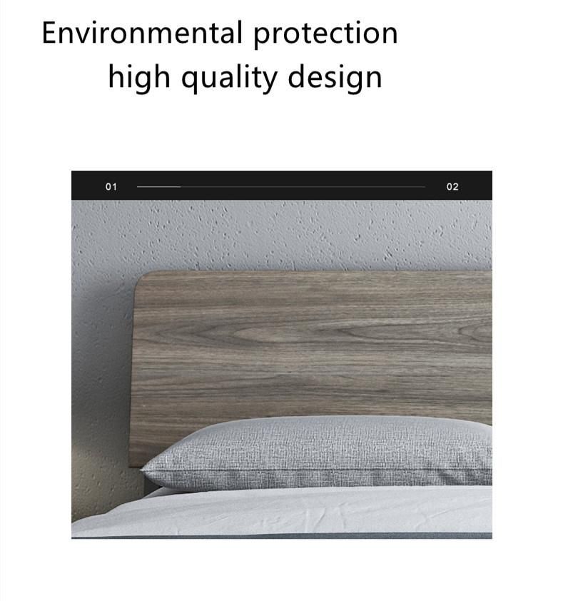 Wholesale Factory Bedroom Furniture PU Leather High Backrest Wooden Single Double Size Beds