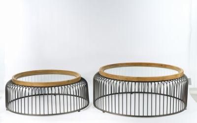 Supplying Living Room Furniture for Coffee Table Made of Wood and Metal