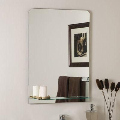 Doube Paints Silver Coating Beveled Edge Bathroom Frameless Mirror