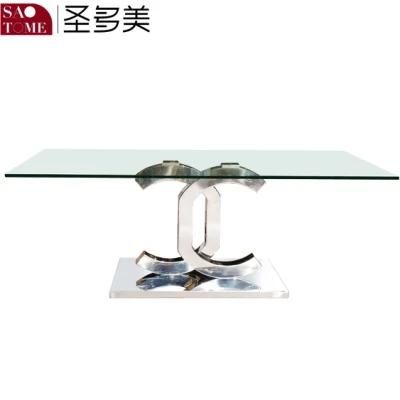 Living Room Furniture Simple Transparent Glass Coffee Table