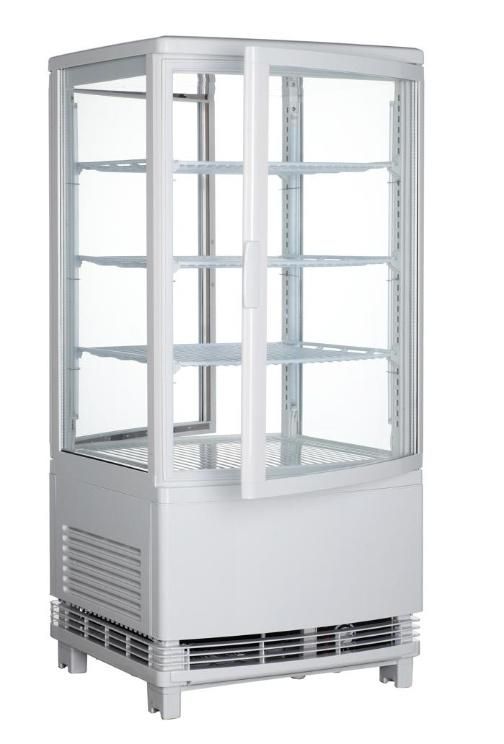 4 Side Glass Refrigerated Showcase Display Cooler for Juice and Beverage