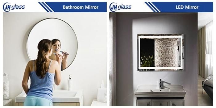 Wall Mounted Recessed Mounted LED Lighted Aluminum Silver Finish Mirror Bathroom Cabinet