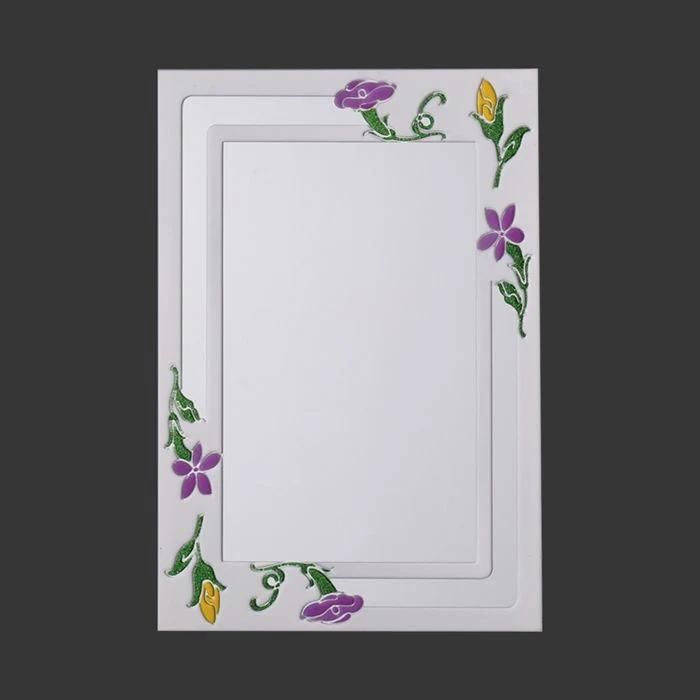 35X50cm 3.5mm 4mm Thickness Wall Mounted Bevel Polish Edge Colorful Frameless Decorative Bathroom Mirror