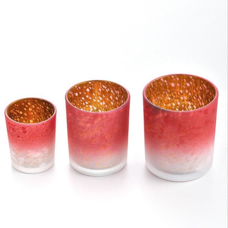 Electroplated Luxury Empty Votive Glass Candle Holder for Candle Container