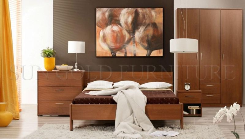 Modern Wholesale Cheap Wooden Bedroom Furniture Two Door Storage Wardrobe (SZ-BF048)