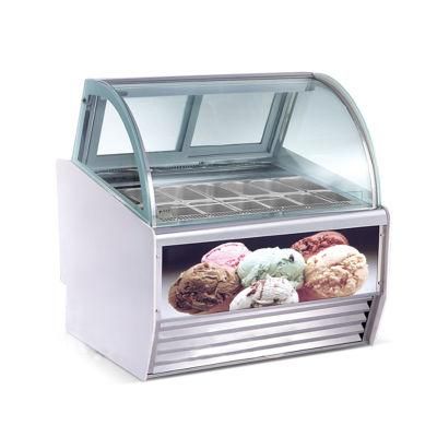 Commercial Gelato Ice Cream Dipping Displays Cabinet with 12 Gn Pans