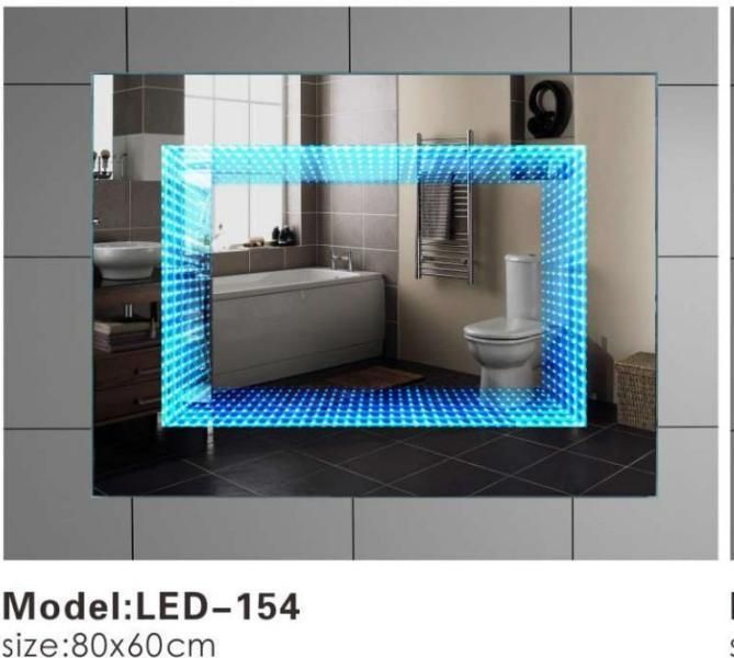 3D Wall Home Decor Bathroom Furniture LED Glass Smart Mirror