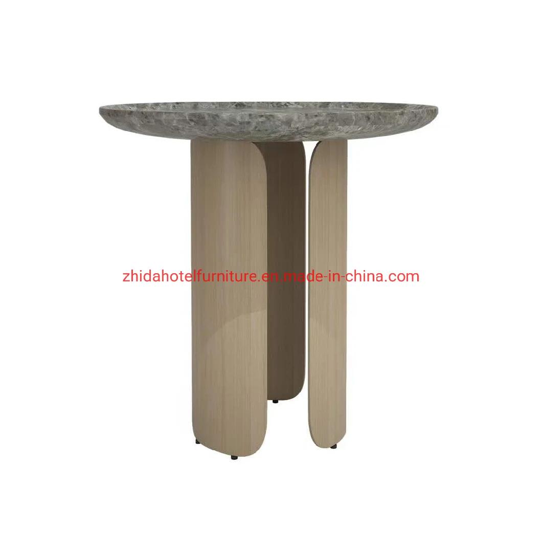 Luxury Round Coffee Table Sets Living Room Stainless Steel Furniture Marble Glass Side Table