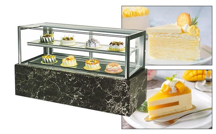 Marble Base Cake Display Cabinet Freezer Showcase