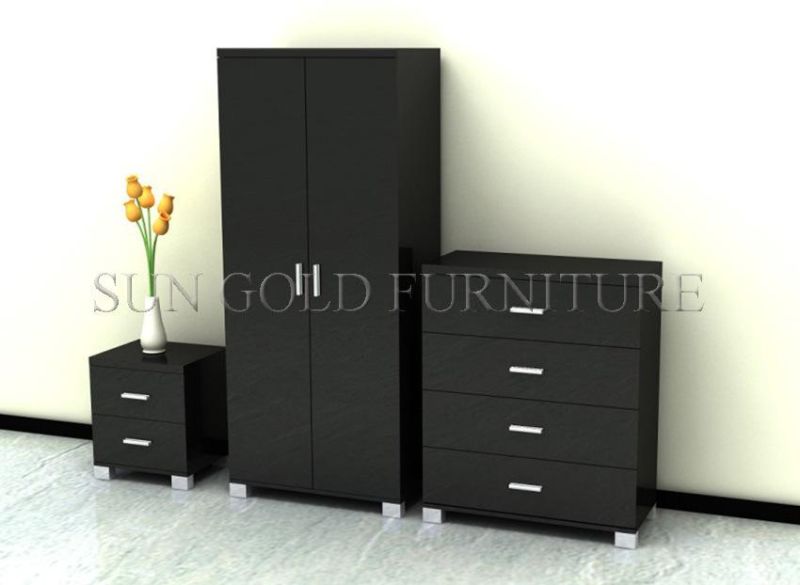 Modern Popular Designs Two Doors Bedroom Wooden Furniture Wardrobes Cabinets