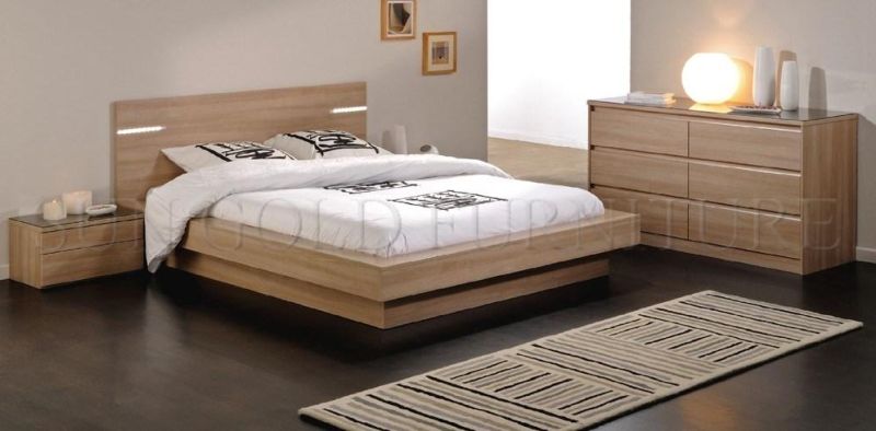 Modern Sample Solid Wooden Bed in Bedroom Furniture (SZ-BF138)