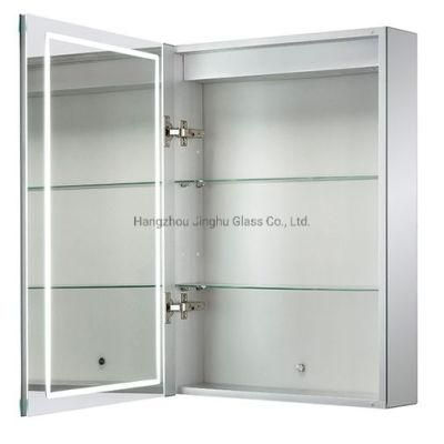 China Factory Modern Style Bathroom LED Mirror Aluminum Storage Cabinet Medicine Cabinet MDF Bathroom LED Cabinet