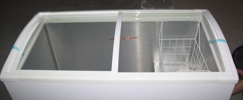 Smeta 378L Sliding Curved Glass Door Commercial Chest Freezer Showcase