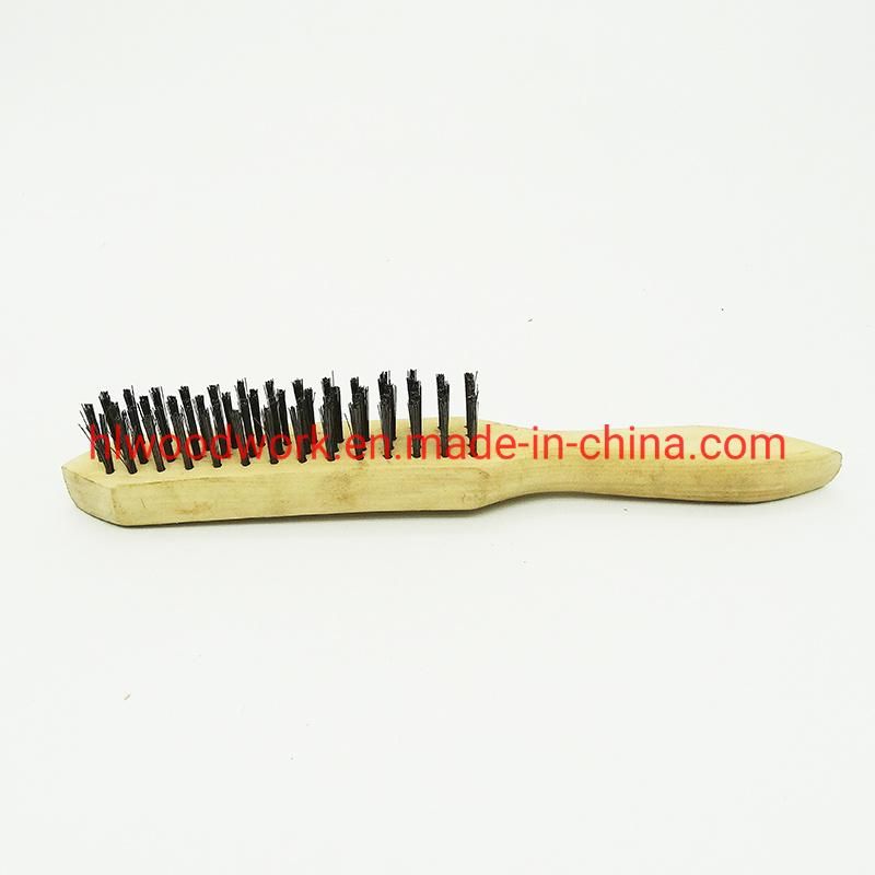 Brass Brush, Soft Brass Bristle Wire Brush, Wire Scratch Brush with Birchwood Handle Brass Bristle