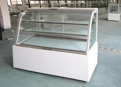 1.2 Meters Length and 2 Shelves Curved Glass Cake Display Showcase