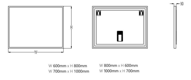 Ortonbath Full Length Smart Standing Gold Glass Light Mirror Bathroom Bath Makeup Mirror with LED Light Mirror