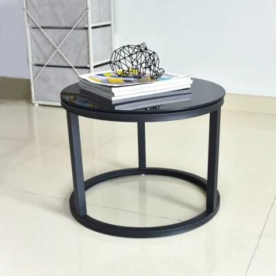 Modern Living Room Furniture Tempered Glass Round Coffee Side Table