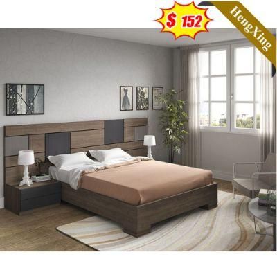 Chinese Modern Wooden Wholesale Factory Bedroom Bed Set with Wardrobe