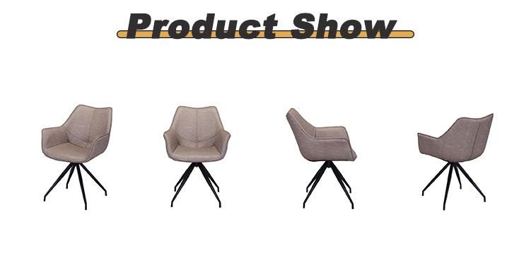 Hot Sale Wholesale Hotel Home Cafe Restaurant Ergonomic Breathable PU Leather Swivel Dining Chair for Living Room