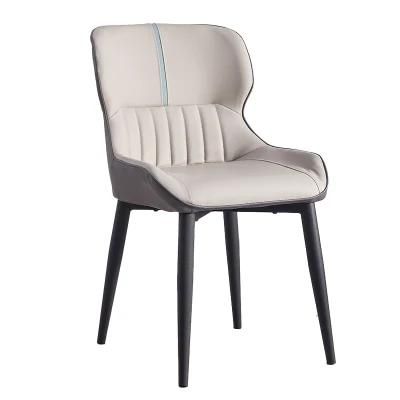 Wholesale Luxury Modern Chesterfield Linen Hotel Home Living Room Furniture Iron Frame Genuine Leather Dining Chair