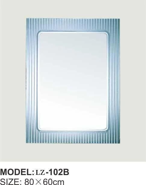 Blue Frame Rectangle Bathroom Sliver Mirror Furniture Glass