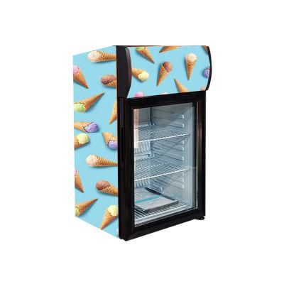 50litre LED Glass Door Commecial Upright Compressor Gelato Ice Cream Showcase