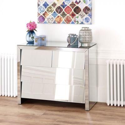 Venetian Mirrored 2 Over 2 Drawer Chest of Drawers