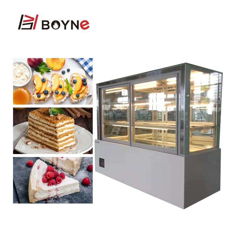 Japanese Style Front Sliding Door Commercial Cake Display Showcase