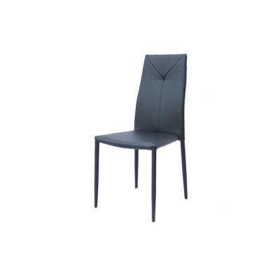 Modern Hotel Home Office Office Furniture Black PU Leather Steel Dining Chair