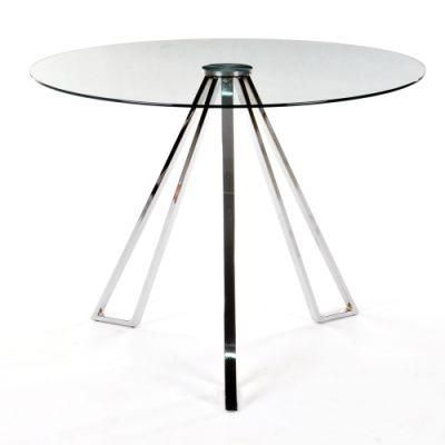 Modern Dining Room Furniture Modern Style Clear Tempered Glass Round Dining Table