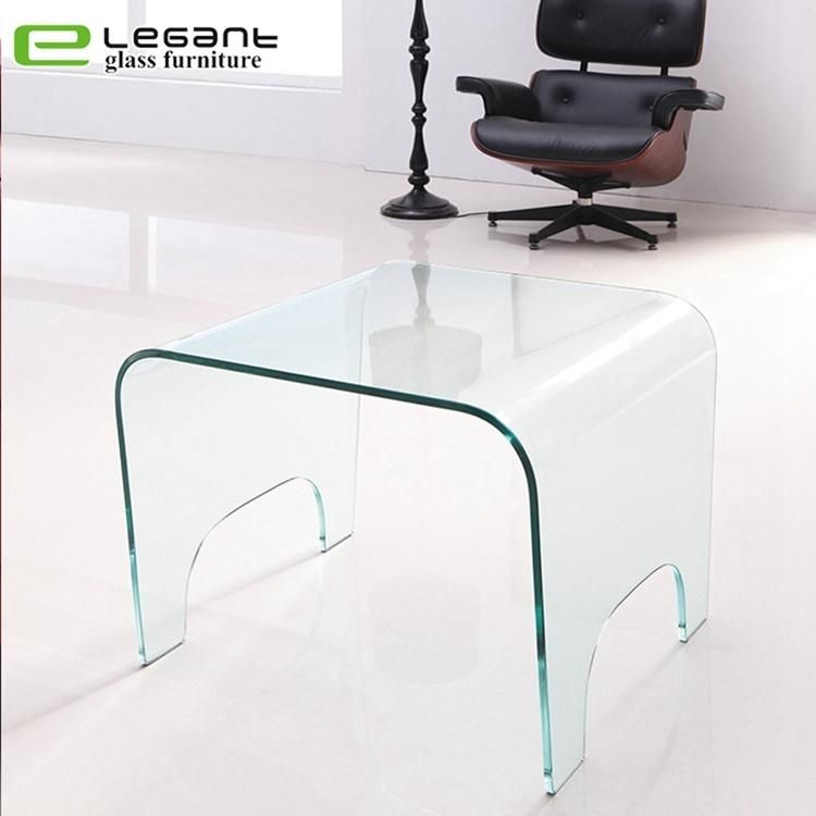 Modern Furniture Design Clear Hotel Glass Side Table Sofa Side Table