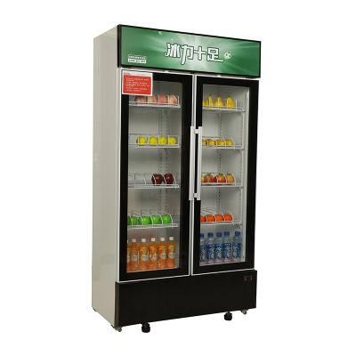 Chinese Factory Sliding Door 590L Commercial Big Capacity Vertical Display Beverage Cooler Upright Showcase