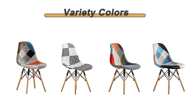 Home Outdoor Banquet Furniture Fabric Upholstered Dining Chair with Wooden Leg for Living Room