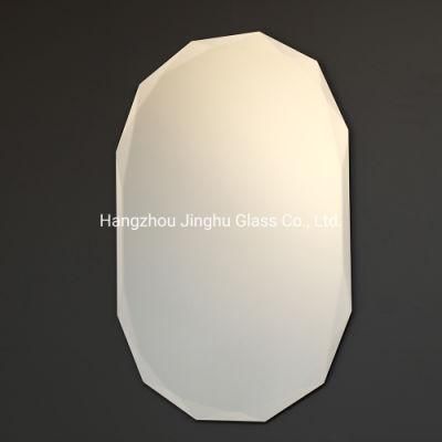 4mm 5mm 6mm Wall Mounted Rectangle Round Bath Bathroom Vanity Make up Mirror with Beveled Edge