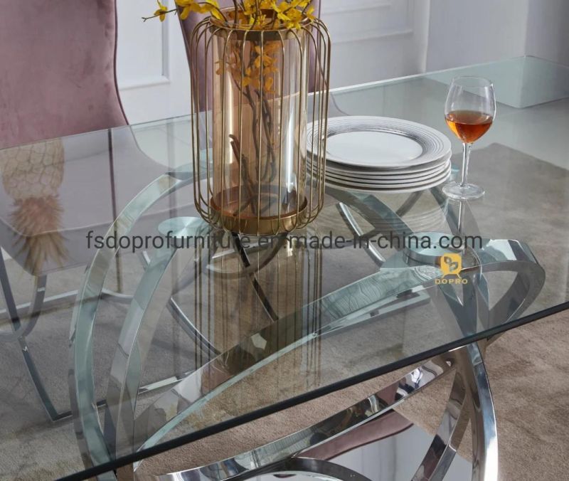 2021 New Design Glass Dining Table Luxury Marble Table for Home