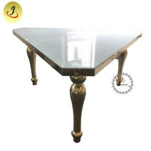 Hotel Furniture New Design Good Selling Mirror Stainless Steel Metal Wedding Dining Table