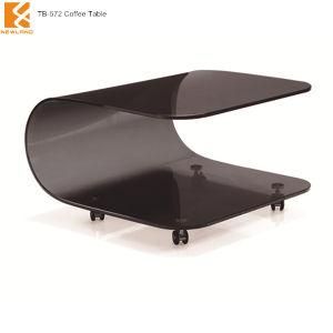 Newland Furniture Factory Modern Hot Bent Glass U Shape Coffee Table (TB-572)