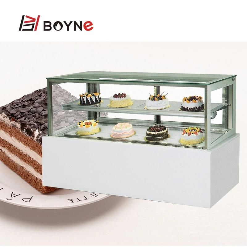 Sliding Door Two Layer Cake Refrigeration Chiller Showcase