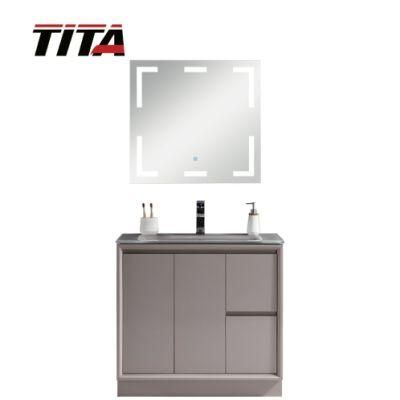 Large Chinese Bathroom Vanity Cabinet Glass Basin Furniture TM8352