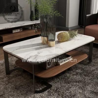 Wholesale Furniture Sofa Table Center Table Round Coffee Table with Stainless Steel Base