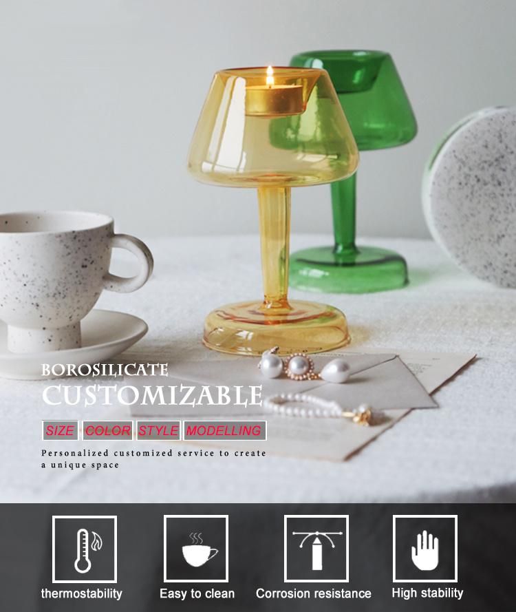 Modern Decorative Glass Candle Holder Glass Candlestick for Wedding