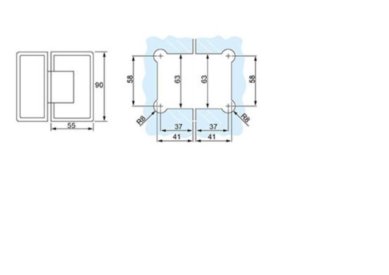 135 Degree Brass Glass Door Hinge Glass Accessories for Bathroom Glass Fitting