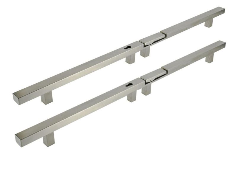 Commercial Door Hardware Silver T Bar Tube Glass Door Pull Handle