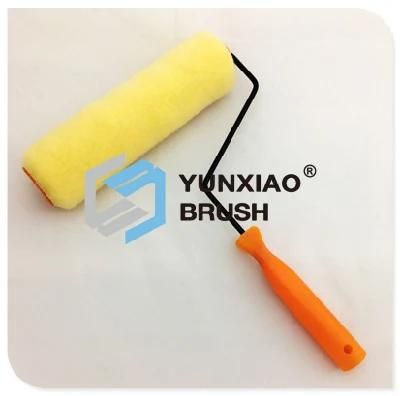 Orange Polyester Paint Roller Brush with Plastic Handle