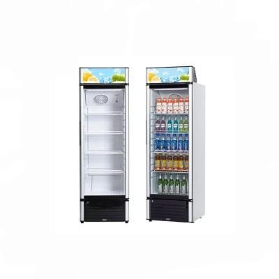 Cheap Price Commercial Plug Vertical Glass Door Display Showcase Cooler Upright Display Freezer