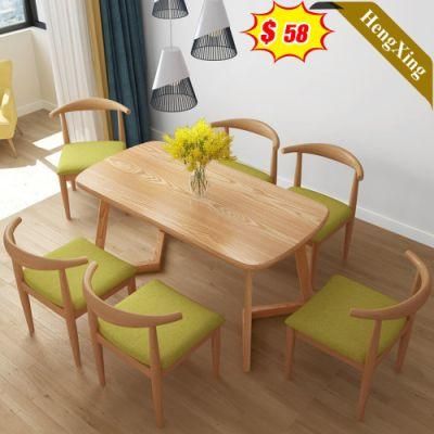 Restaurant Home Furniture Simple MDF Wood Dining Table for 6 People