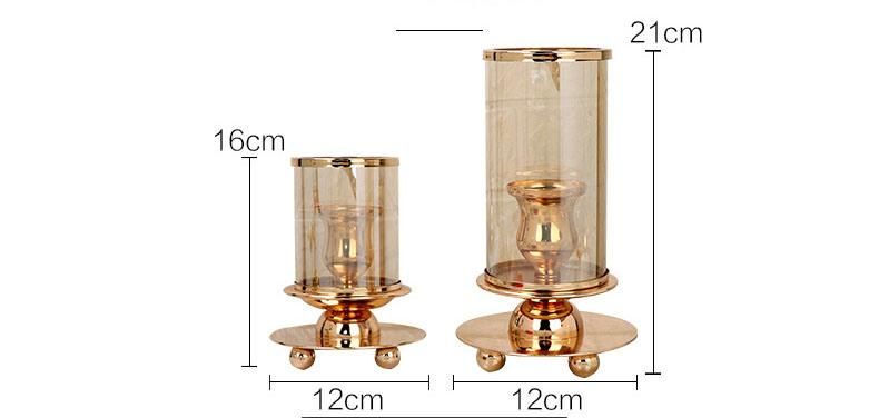 Metal and Glass Decorative Candle Holder for Living Room Bed Room Decor