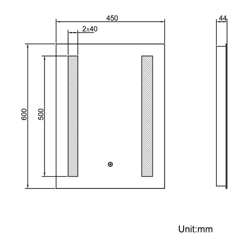 Illuminated LED Backlit Light Sensor Touch Control Bathroom Mirror with Demister Pad Mirror