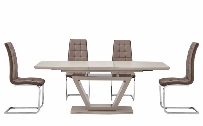 Hot Sale MDF +Glass Top Dining Table