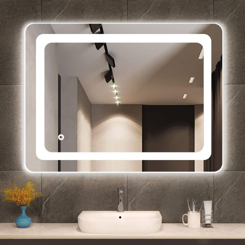 2022 Hot Sale Back Light Glass Home Decoration Salon Furniture LED Bathroom Mirror with Anti-Fog Function